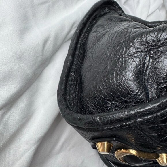 Auth S/S 2016 Balenciaga Black Gold HW City Medium Leather Bag - Picture 11 of 16